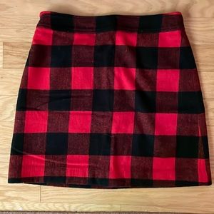 Plaid Wool Skirt